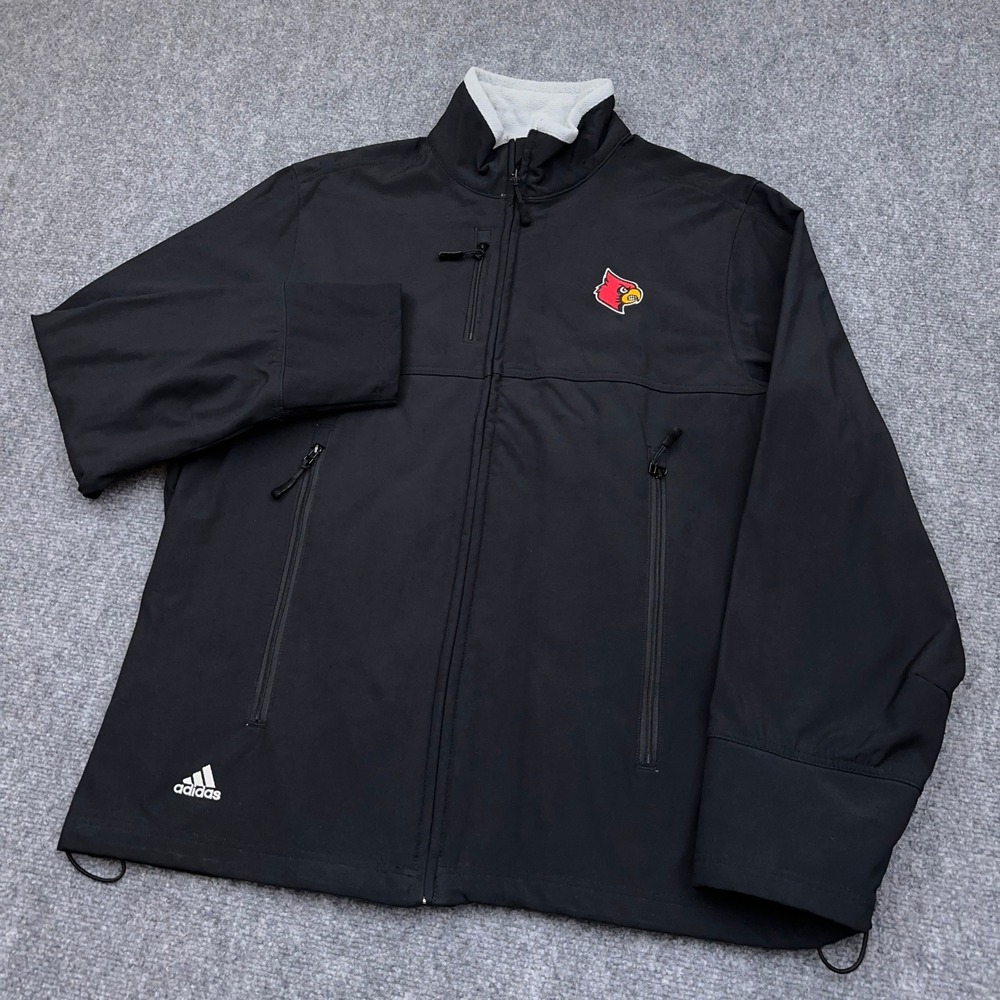 adidas Louisville Cardinals Sideline Softshell Jacket Men's Small Fleece Lined